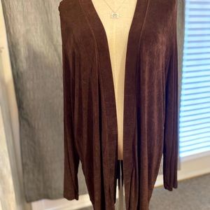 Brown Slinky Cardigan 1X